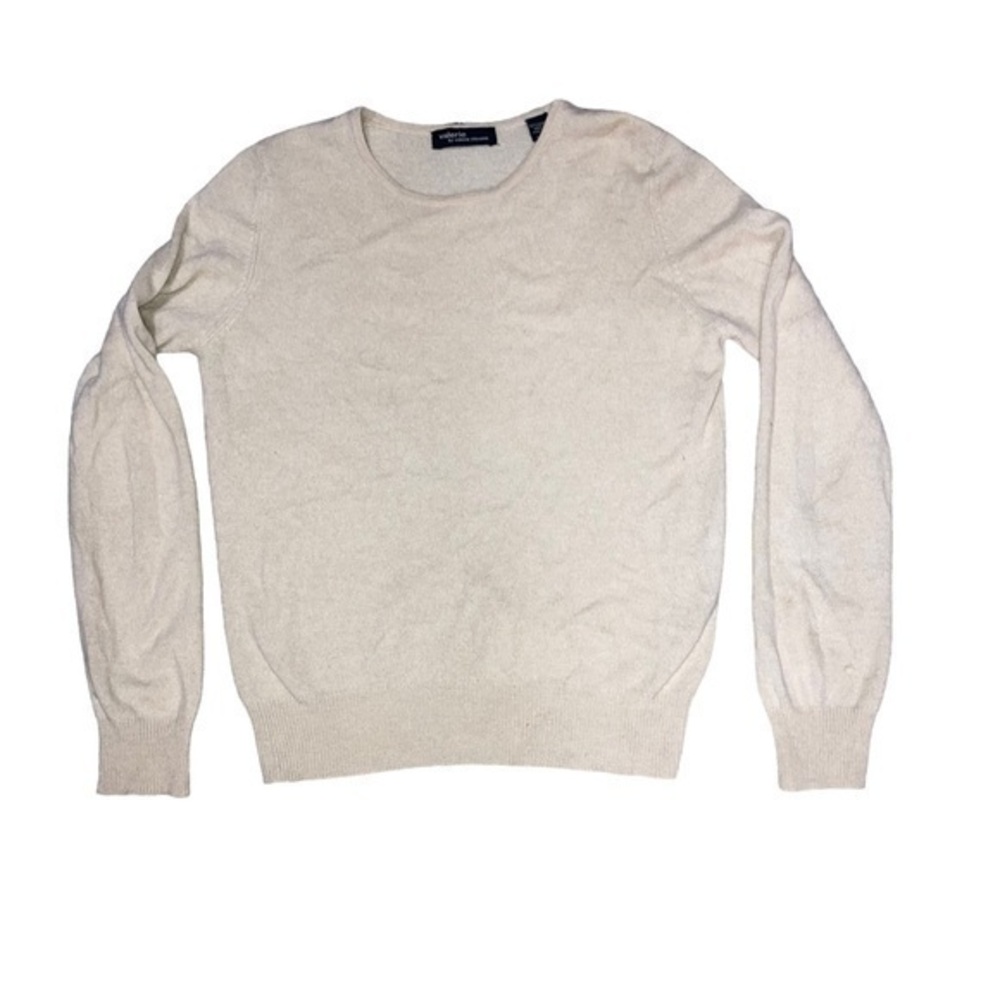 Valerie Stevens cream cashmere sweater M